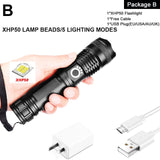 LED Flashlight Zoom USB Rechargeable Power - 5minutessolution