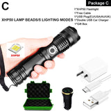 LED Flashlight Zoom USB Rechargeable Power - 5minutessolution