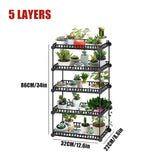 6/5/4/3 Tier Durable Metal Plant Shelves Garden Lawn Gardening Plant Stands - 5minutessolution