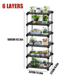 6/5/4/3 Tier Durable Metal Plant Shelves Garden Lawn Gardening Plant Stands - 5minutessolution