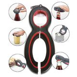 6 in 1 Multi Function Can Beer Bottle Opener All in One Jar Gripper Can Beer Lid Twist Off Jar Wine Opener Claw VIP Dropshipping - 5minutessolution