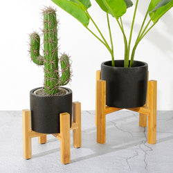 Wood Pot Trays Garden Lawn Gardening Plant Stands - 5minutessolution