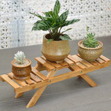 Bamboo Plant Flower Shelf Garden Lawn Gardening Plant Stands - 5minutessolution