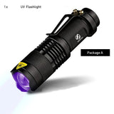 UV Flashlight Ultra Violet Light With Zoom Function Mini UV Black Light - 5minutessolution