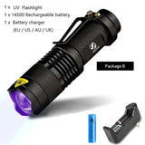 UV Flashlight Ultra Violet Light With Zoom Function Mini UV Black Light - 5minutessolution